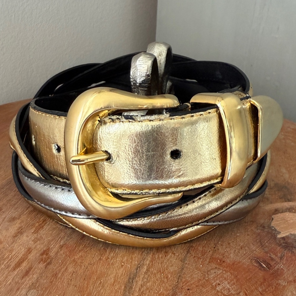 Metallic Vintage 80s Gold and Silver Belt